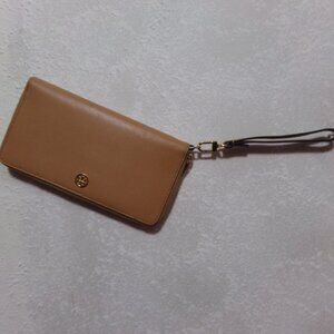 Tory Burch Tan Wristlet Clutch